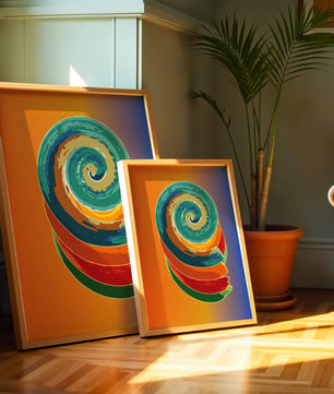 Bunte Spirale abstrakte Kunst mit lebendigem Farbverlauf Hintergrund