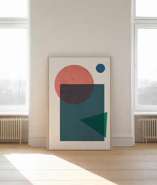 Geometric Abstract Art with Overlapping Shapes in Soft Colors - Mi tienda
