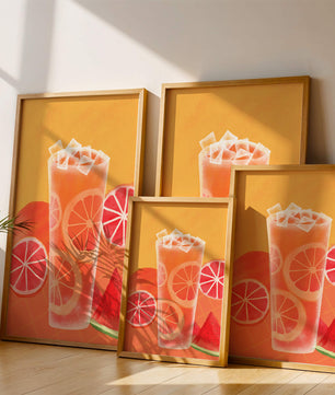 Cóctel refrescante de frutas de verano con cítricos y sandía