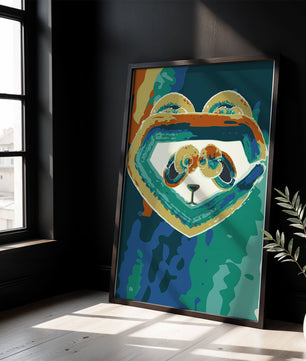Art abstrait coloré de panda avec des motifs vibrants