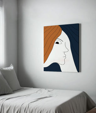 Abstract Portrait with Stylized Hair and Minimalist Design - Mi tienda