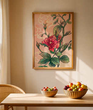Ilustración Elegante de Rosa con Fondo Pastel Suave