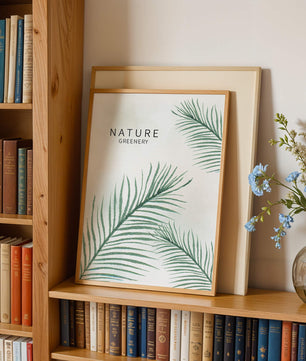 Elegant Green Palm Leaves on Textured Background - Mi tienda