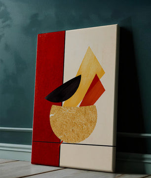Abstract Geometric Composition with Bold Colors and Textures - Mi tienda