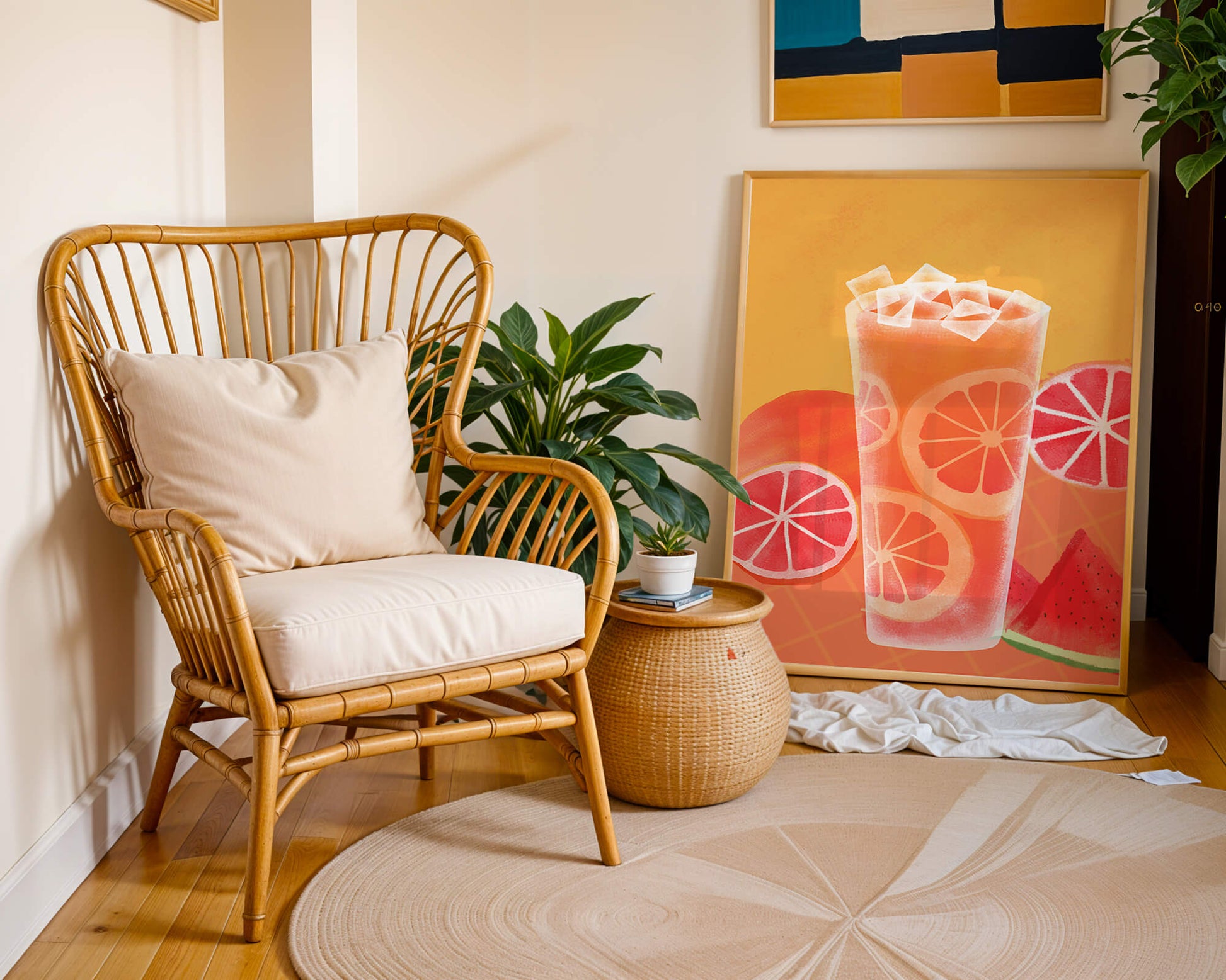 Refrescante cóctel de frutas de verano con cítricos y sandía.