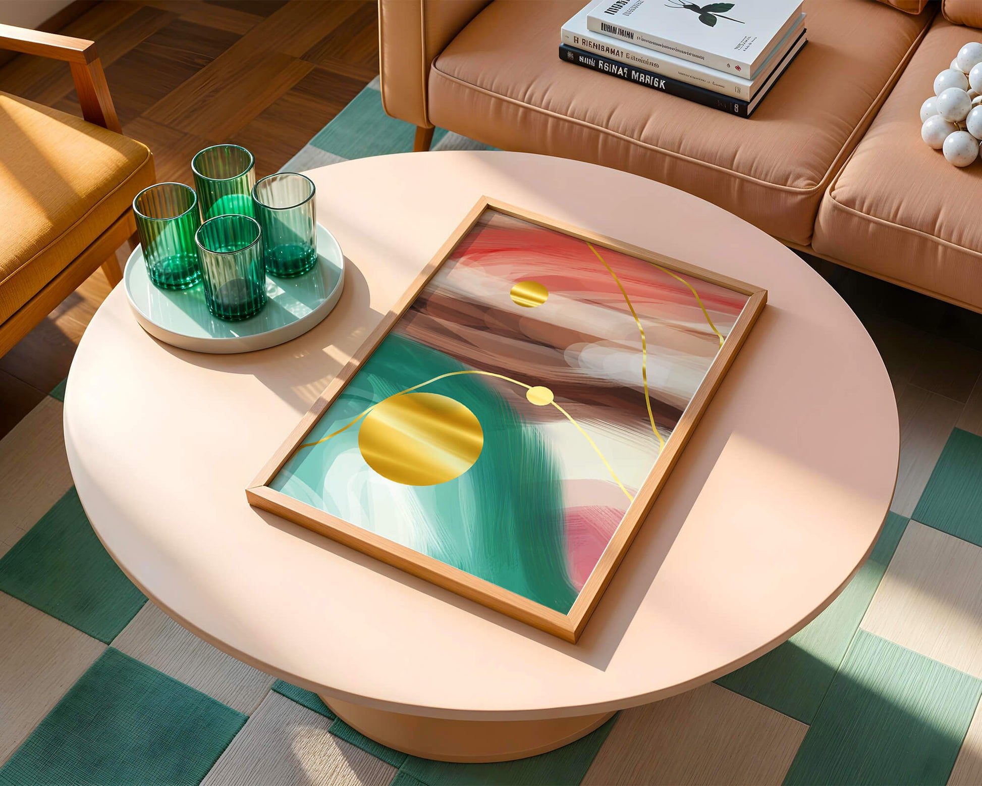 Abstract Expressionism with Gold Accents and Earthy Tones