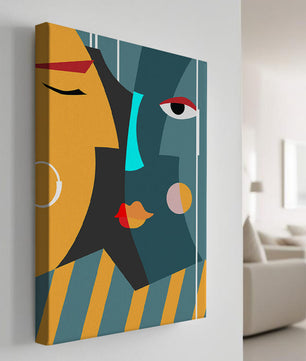Arte geométrico abstracto con colores y formas audaces