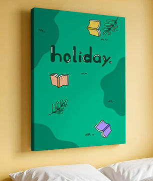 Diseño temático de vacaciones colorido con libros y hojas