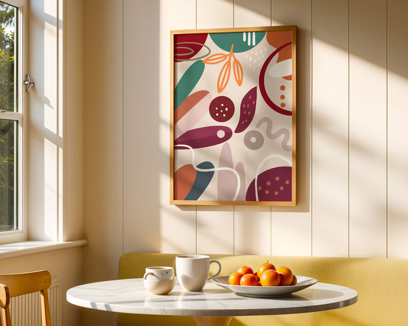Abstract colorful geometric shapes and patterns