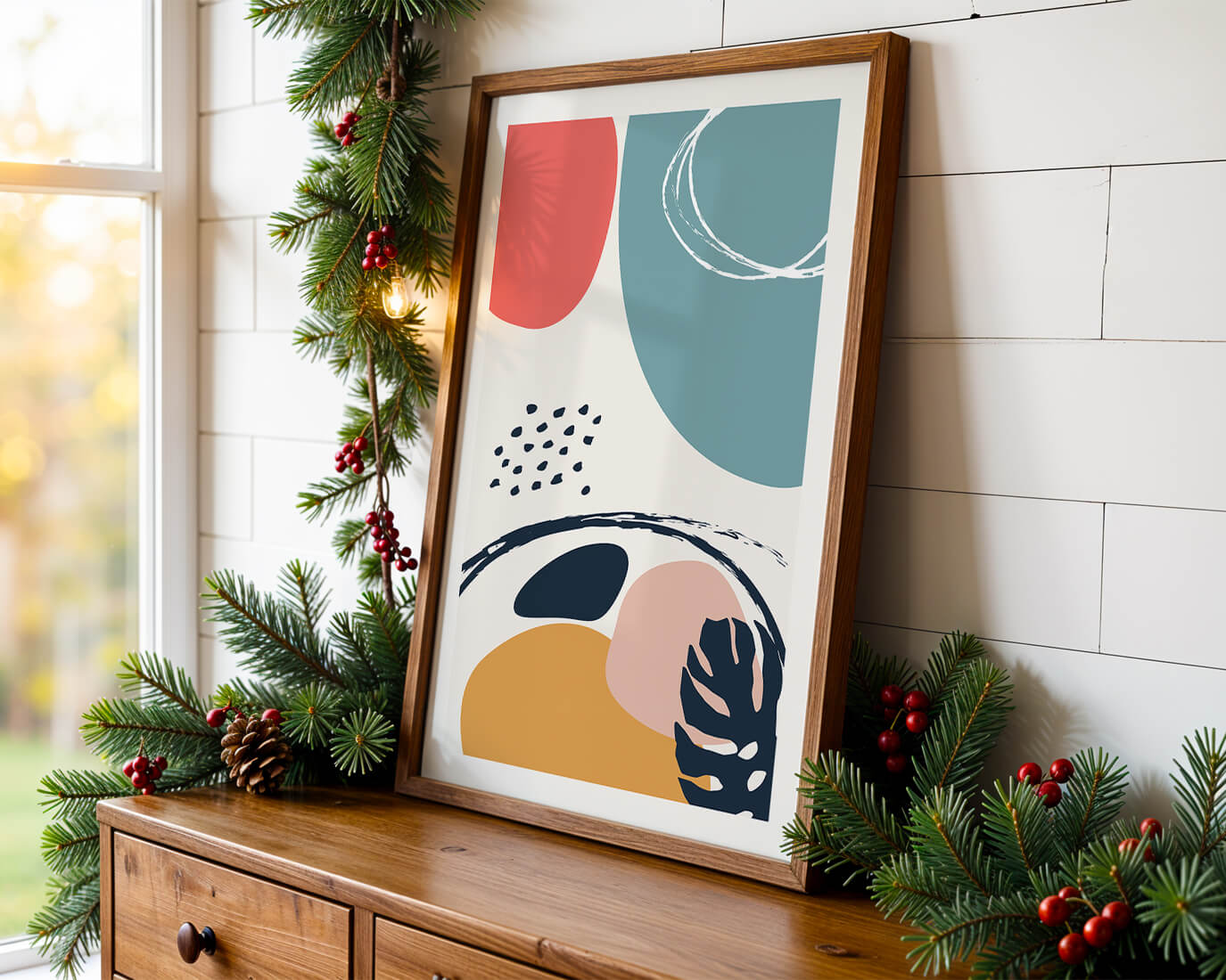 Abstract shapes and colors in modern art design