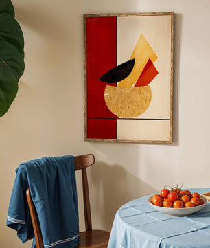 Abstract Geometric Composition with Bold Colors and Textures - Mi tienda