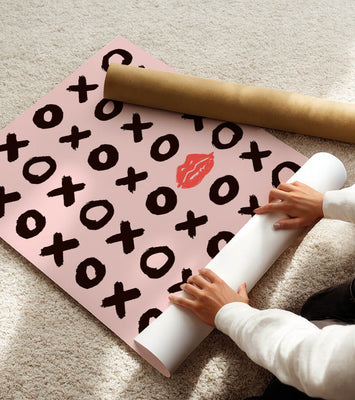 Playful Pink Pattern with XOXO and Lip Print