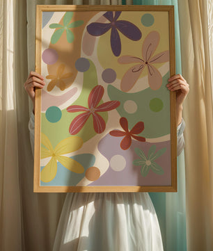 Motif floral abstrait coloré