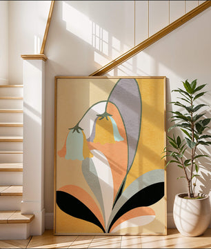 Abstract floral pattern with pastel colors and modern design