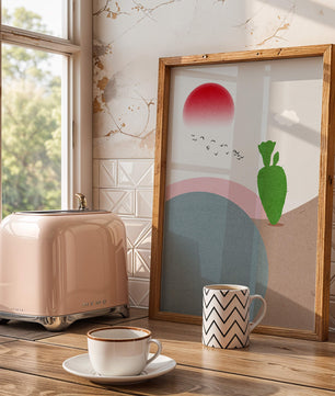 Abstract Landscape with Sun and Cactus - Mi tienda