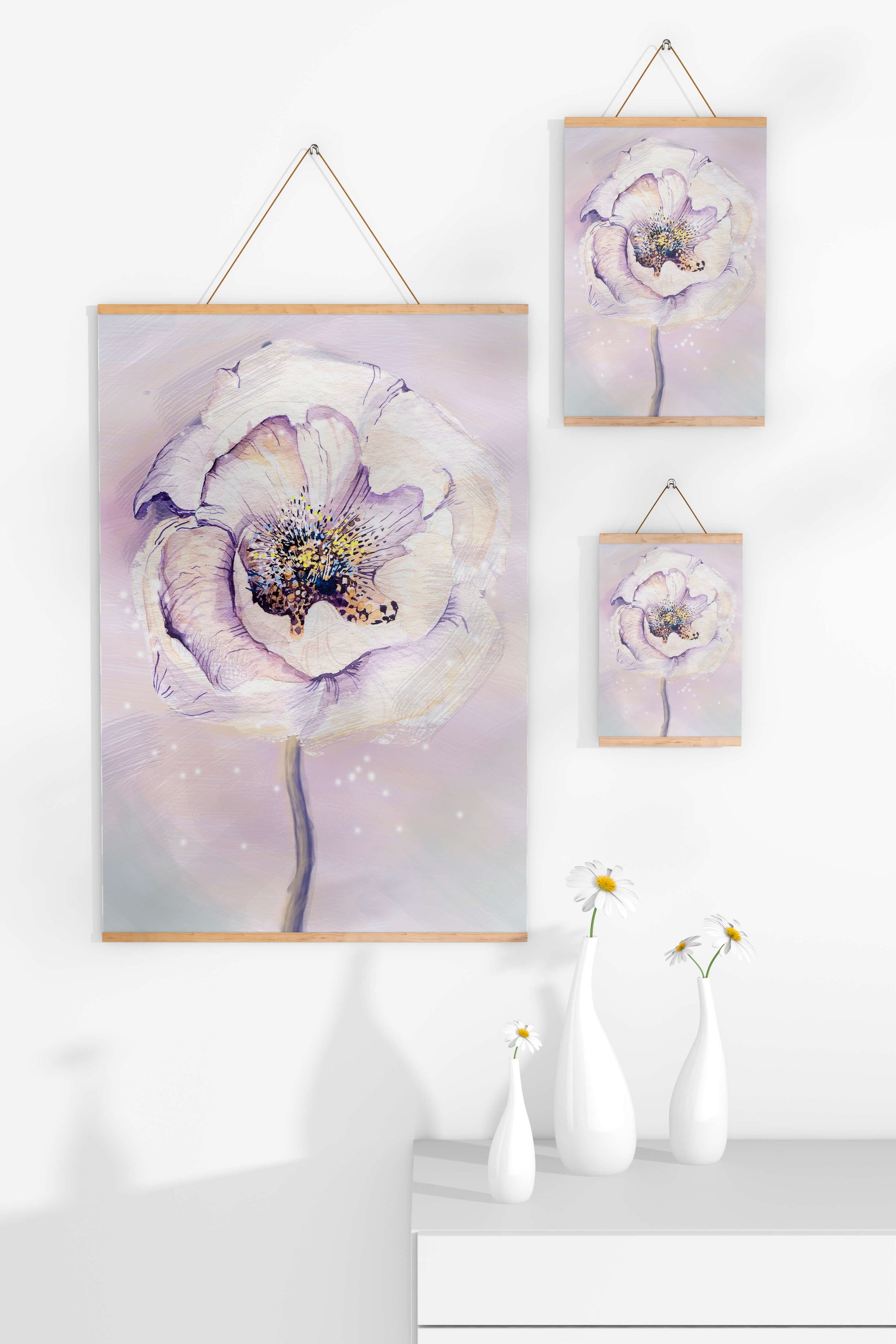Elegant watercolor flower illustration with delicate pastel tones