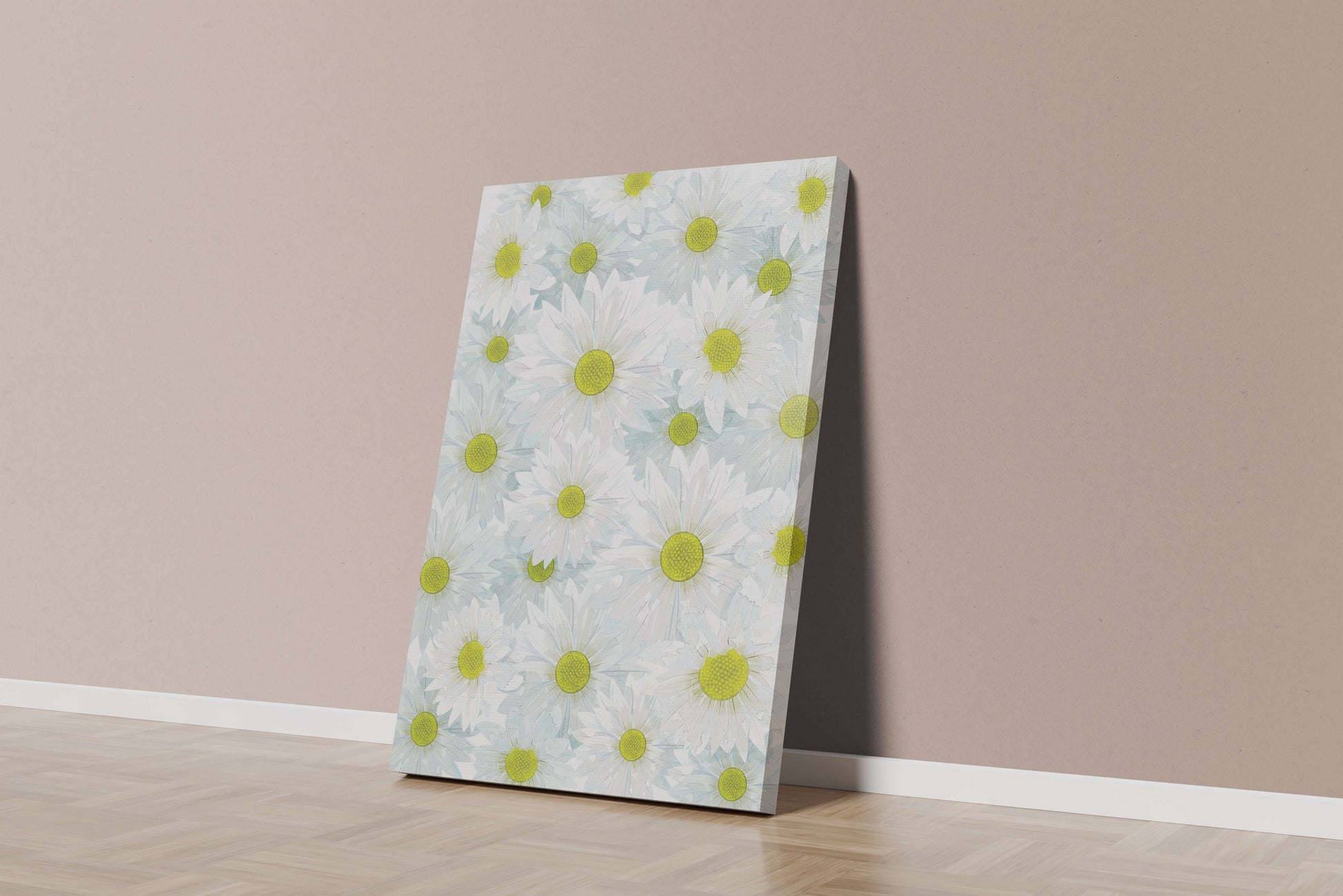 White Daisies Pattern with Yellow Centers