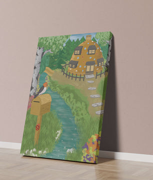 Paysage charmant avec une maison unique et un jardin luxuriant