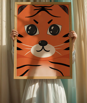 Illustration d’un visage de tigre adorable avec des traits marqués