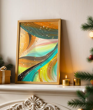 Abstract swirl of vibrant colors with dynamic lines