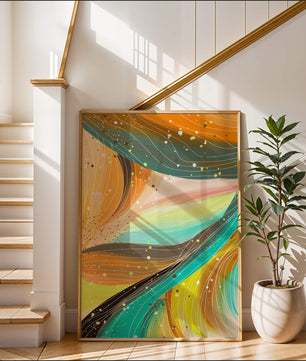 Abstract swirl of vibrant colors with dynamic lines
