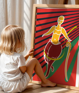 Modern abstract art with dynamic lines and vivid colors - Mi tienda