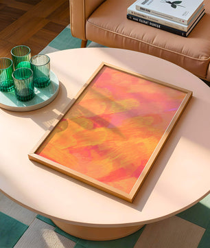 Arte de pinceladas abstractas en tonos cálidos