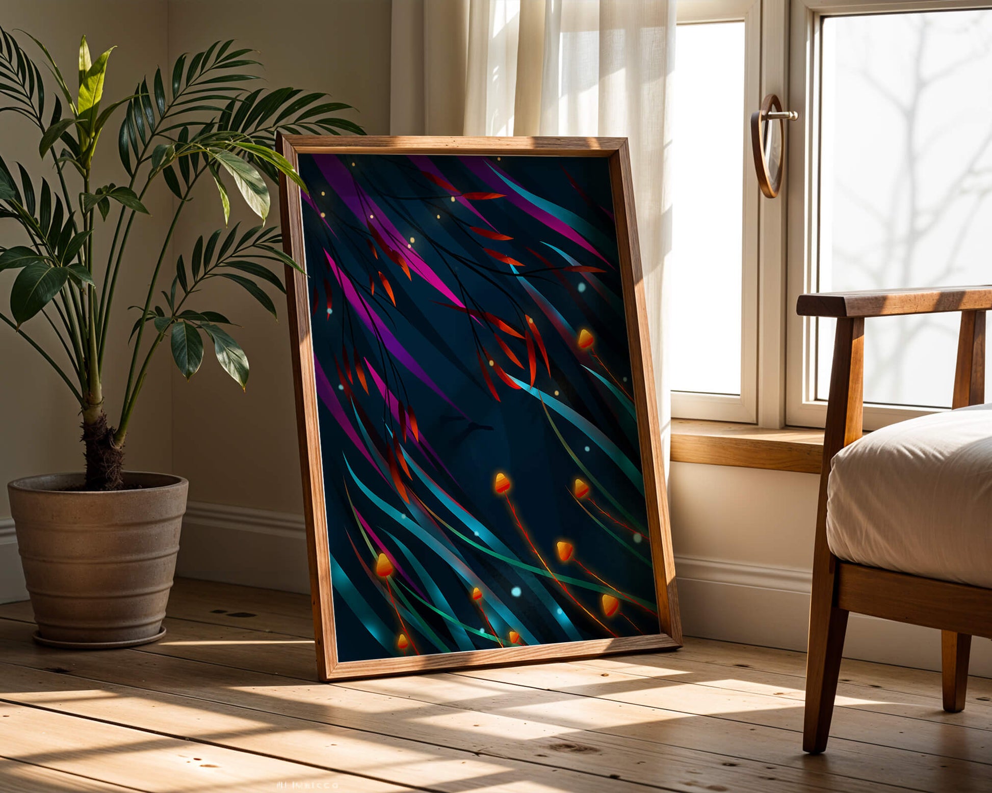 Abstract Underwater Fantasy with Glowing Elements and Vivid Colors