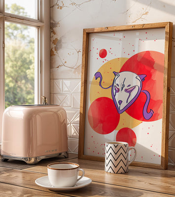 Abstract Mask with Artistic Colorful Background