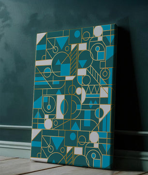 Design abstrait géométrique avec des accents dorés
