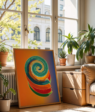 Bunte Spirale abstrakte Kunst mit lebendigem Farbverlauf Hintergrund