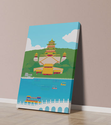 Traditional Chinese architecture by a serene lake