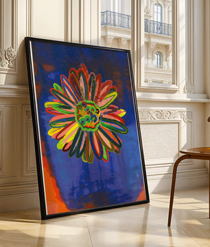 Arte floral abstracto colorido con pinceladas dinámicas