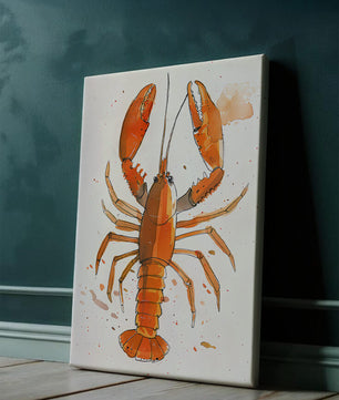 Illustrated Lobster Artwork With Splash of Colors - Mi tienda