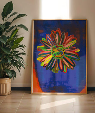 Arte floral abstracto colorido con pinceladas dinámicas