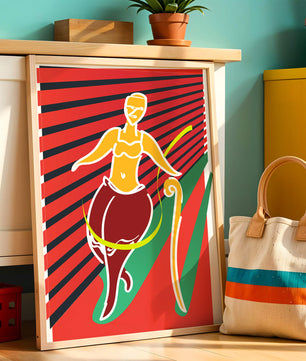 Modern abstract art with dynamic lines and vivid colors - Mi tienda