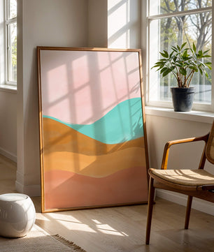 Abstract Landscape with Soft Colors and Flowing Hills