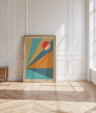 Geometric Abstract Art with Bold Colors and Circles