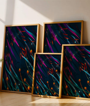 Abstract Underwater Fantasy with Glowing Elements and Vivid Colors
