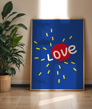 Diseño abstracto con temática de amor colorido con elementos audaces