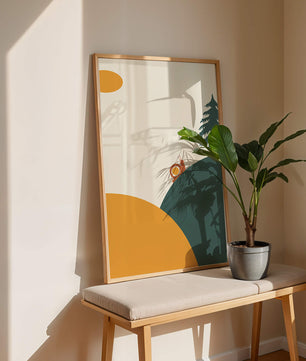 A Snail Climbing a Hill in Minimalist Nature Art - Mi tienda