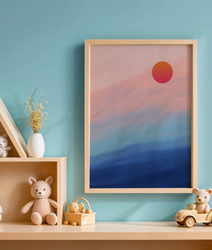 Sunset Over Ocean with Colorful Sky