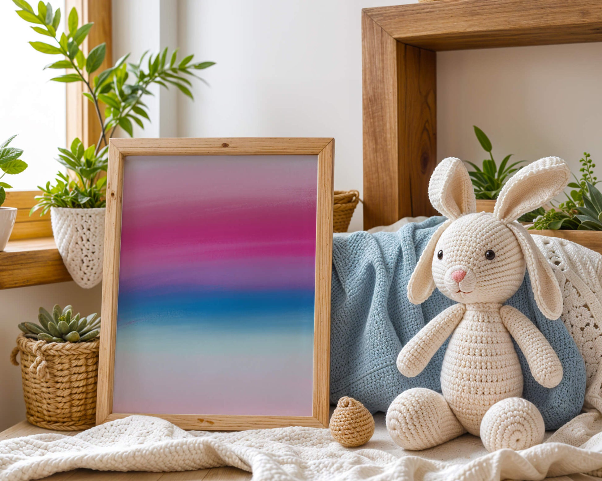 Degradado vibrante con tonos rosados y azules