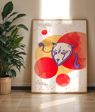 Masque abstrait avec fond artistique coloré