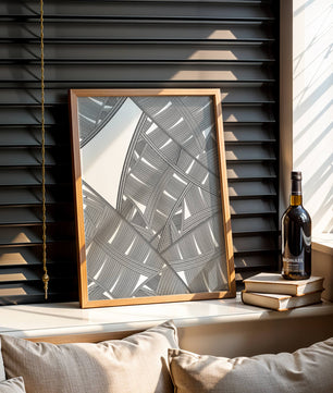 Detailed Abstract Geometric Pattern with Interwoven Stripes - Mi tienda