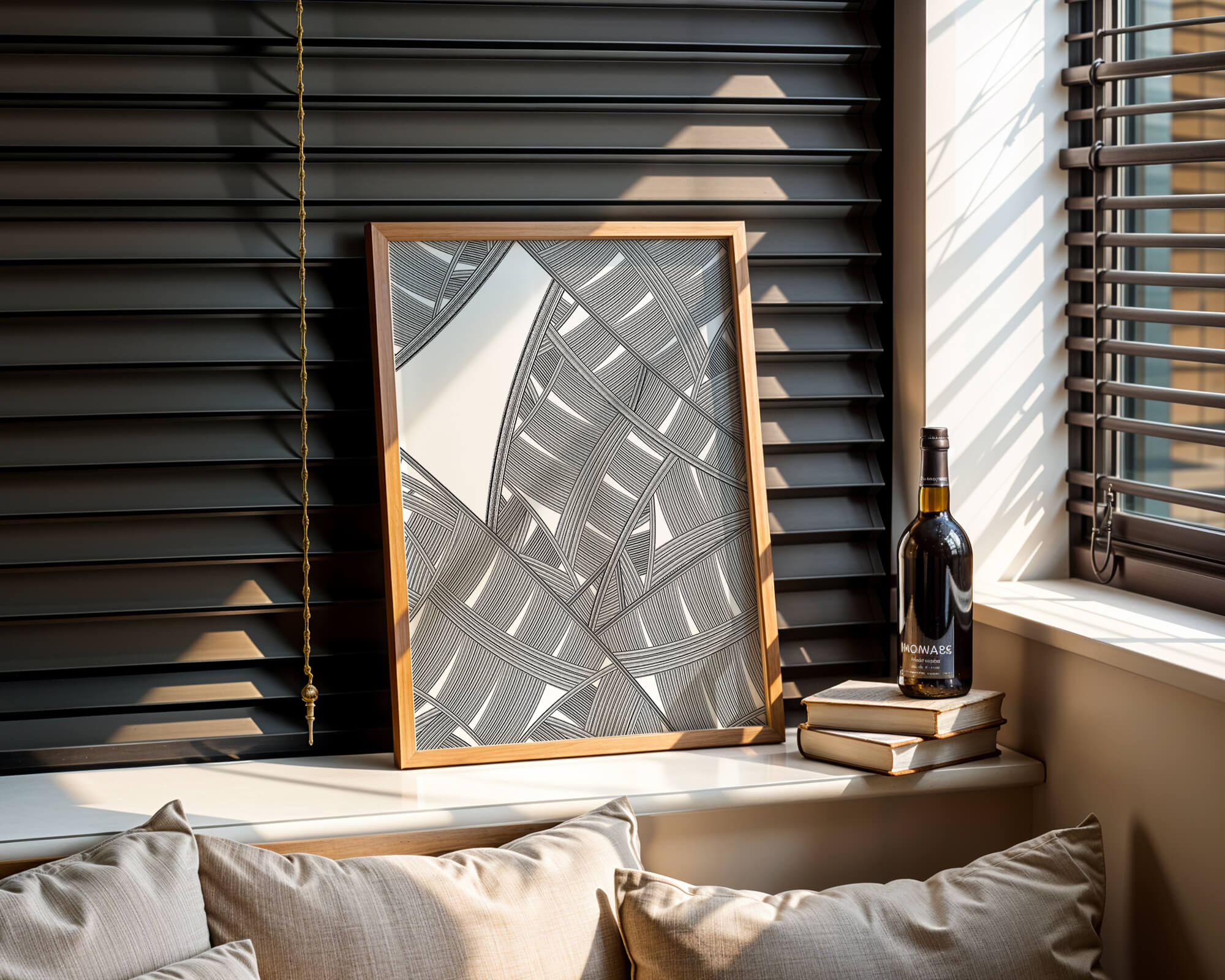 Detailed Abstract Geometric Pattern with Interwoven Stripes - Mi tienda