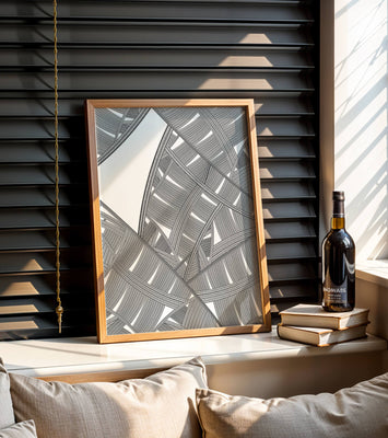 Detailed Abstract Geometric Pattern with Interwoven Stripes