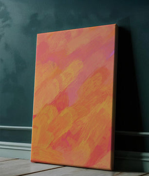 Arte de pinceladas abstractas en tonos cálidos