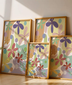 Motif floral abstrait coloré