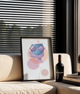 Colorful Balloon with Glasses in Modern Abstract Art - Mi tienda